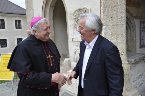 Upokojeni nadškof Uran in Pavle Zablatnik, Referat za cerkveno glasbo pri DPU (© Foto: Vincenc Gotthardt )