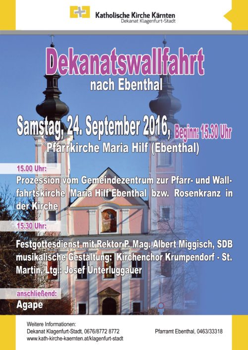Plakat Dekanatswallfahrt 2016 (© Foto: Klagenfurt-Dom)