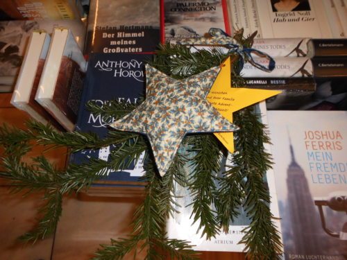 Der Stern schmückt nun die beliebte Buchhandlung. (© Foto: Unterlercher)