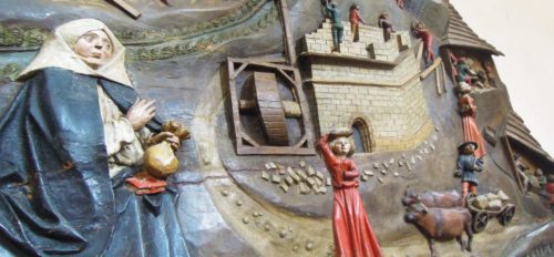 Eines der sog. Hemma-Reliefs im Dom zu Gurk veranschaulicht auch das Thema “gerechte Entlohnung“ (© Foto: KH Kronawetter / Internetredaktion)