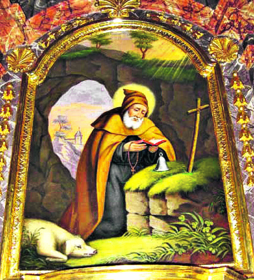 Darstellung des hl. Antonius am Seitenaltar in der Pfarrkirche Ettendorf (© Foto: Pfarre Ettendorf)