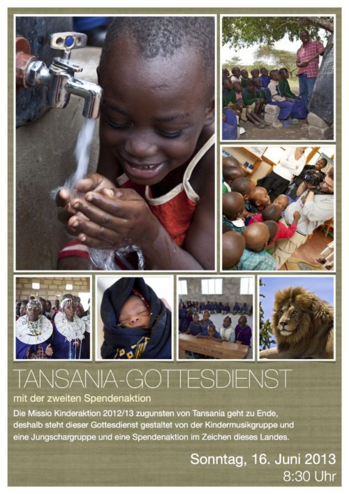 Offizielles Tansania-Gottesdienst Plakat (© Foto: Pfarre St. Georgen am Sandhof, Missio und Wikipedia)