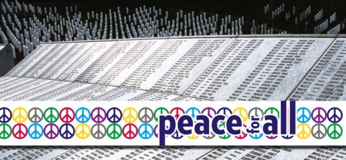 Friedensfest “Peace for all“ |  Festgottesdienst und Festakt mit Bischof Schwarz und Kardinal Puljić  Das Foto zeigt die Gedenkstätte für die Opfer des Massakers von Srebrenica im Jahr 1995 (© Foto: Kurt Haber (Grafik / Maderthoner))
