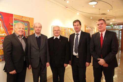 Z leve: Franc Kelih, novi predsednik Ivan Olip, Jože Kopeinig, Karl Hren in Marian Wakounig (© Foto: nedelja)