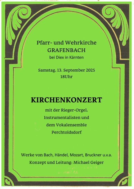 Bild: Kirchenkonzert - Samstag, 13. September 2025 um 18.00 Uhr