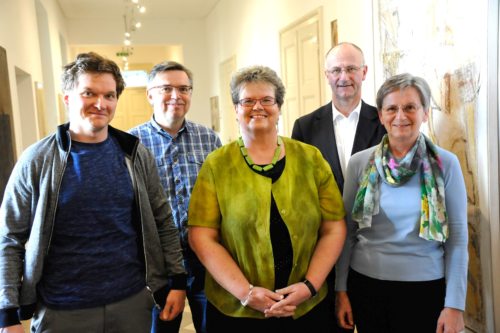 Novoizvoljeno predsedstvo Katoliške akcije, z leve: Christian Urak, Andrej Lampichler, Ani Boštjančič, Janko Krištof, Marija Gruškovnjak (© Foto: vg)