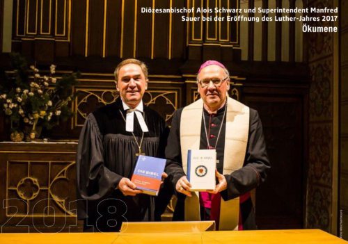 Ökumene: Diözesanbischof Alois Schwarz und Superintendent Manfred Sauer bei der Eröffnung des Luther-Jahres 2017 (Foto: Pressestelle / Weichselbraun)