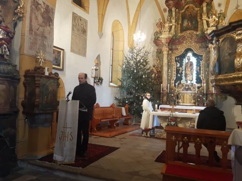 Besuch der Legion Mariens • Obisk Marijine legije (Pfarrarchiv Neuhaus-Suha)