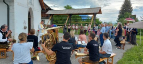 Kirchtag-Montag, 13. Juni 2022: hl. Messe bei der Dorfkapelle Matschiedl. Bild: P.St.