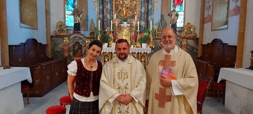 PGR-Obfrau Sonja Kucher, Pfarrer Martin, Dechant Andreas Tonka (Bild: P.St.). PGR-Obfrau Sonja Kucher, Pfarrer Martin, Dechant Andreas Tonka (Bild: P.St.).