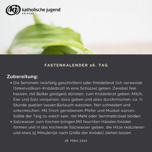 Tag 26 - KJ Fastenkalender