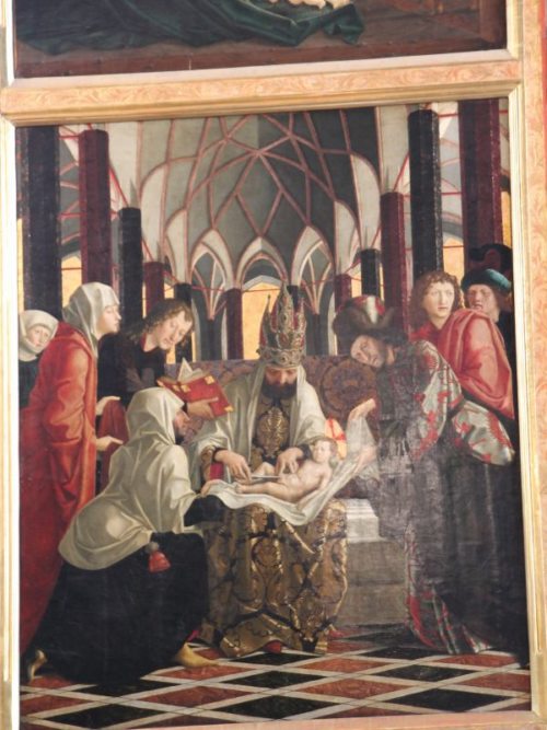 Die Beschneidung des Jesus Kindes (© Foto: Altar von Michael Pacher, St. Wolfgang) Die Beschneidung des Jesus Kindes (© Foto: Altar von Michael Pacher, St. Wolfgang)