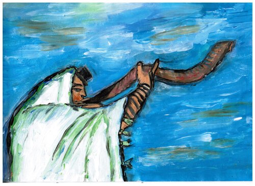 Der Schofarbläser (Bild: Doris Hopf, dorishopf.de, in: Pfarrbriefservice.de) Der Schofarbläser (Bild: Doris Hopf, dorishopf.de, in: Pfarrbriefservice.de)