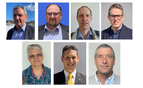 Werden zum Akolythendienst beauftragt: Manfred Berger, Johann Siegfried Dovjak, Kurt Christian Dreger, Andreas Kainig-Koren (oben v.l.), Klarissa Kristinus, Armin Puschl und Jozej Urank (unten v.l.); Fotos: privat