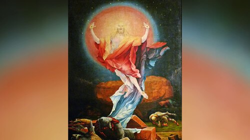 Matthias Grunewald: Auferstandener Christi - Isenheimer Altar(Foto: hanneswave, Public domain, via Wikimedia Commons)