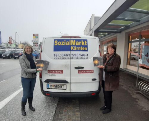 KA Präsidentin Iris Straßer gemeinsam mit Liselotte Suette, Geschäftsführerin der Sozialmärkte Kärnten (Bildrechte: KA Kärnten) KA Präsidentin Iris Straßer gemeinsam mit Liselotte Suette, Geschäftsführerin der Sozialmärkte Kärnten (Bildrechte: KA Kärnten)