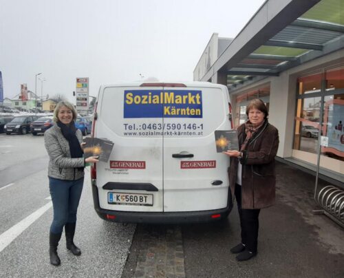 KA Präsidentin Iris Straßer gemeinsam mit Liselotte Suette, Geschäftsführerin der Sozialmärkte Kärnten (Bildrechte: KA Kärnten)