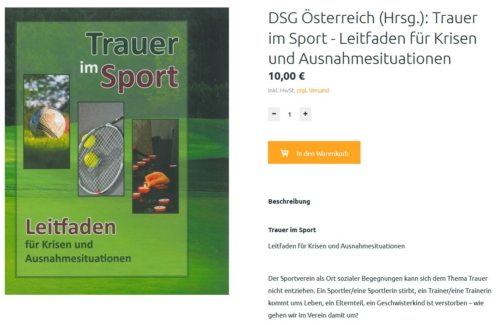 Der Leitfaden “Trauer im Sport“ ist im Webshop erhältlich