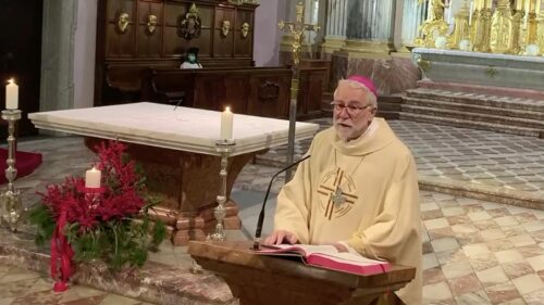Bischof Josef Marketz (Foto: Videostill aus der Livestream-Übertragung der Hl. Messe am 8. Dez. 2020)