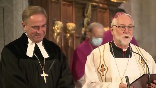 Video-Screenshot aus der Gottesdienstd-Live-Übertragung (Foto: Kärnten TV / Landespressedienst) Video-Screenshot aus der Gottesdienstd-Live-Übertragung (Foto: Kärnten TV / Landespressedienst)