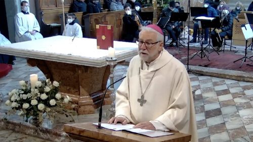 Bischof Josef Marketz - Predigt am 25. Dezember 2021 im Dom zu Klagenfurt (Screenshot aus dem LIVESTREAM)