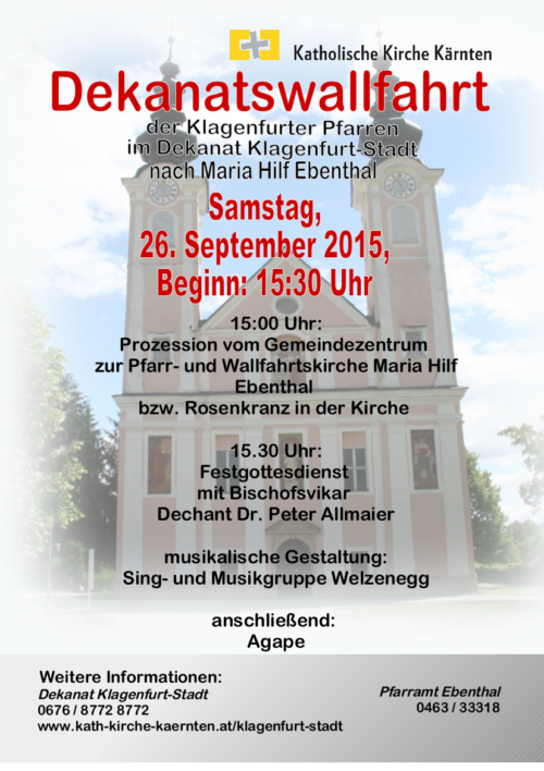Dekanatswallfahrt 2015 der Klagenfurter Pfarren