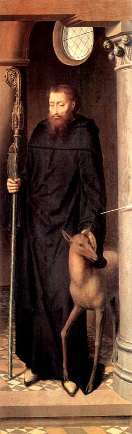 Der Heilige Ägidius (© Foto: Der heilige Ägidius, Maler: Hans Memling, ca. 1491, Quellenhinweis im Text) Der Heilige Ägidius (© Foto: Der heilige Ägidius, Maler: Hans Memling, ca. 1491, Quellenhinweis im Text)