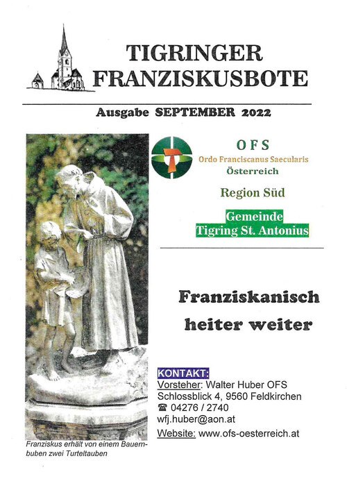 Vorderseite Franziskusbote - Christine Walder Vorderseite Franziskusbote - Christine Walder