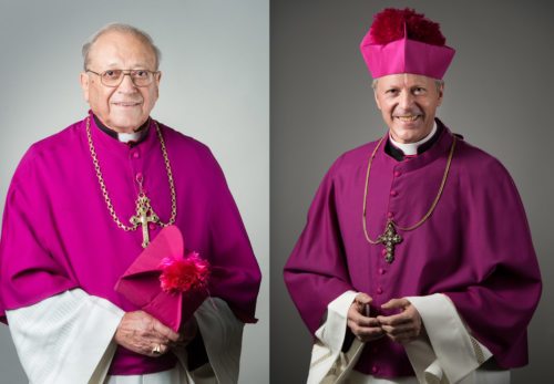 Stehen an der Spitze des achtköpfigen Gurker Domkapitels: Dompropst Guggenberger (r.) und Domdekan Kristof<br />
Fotos: Pressestelle