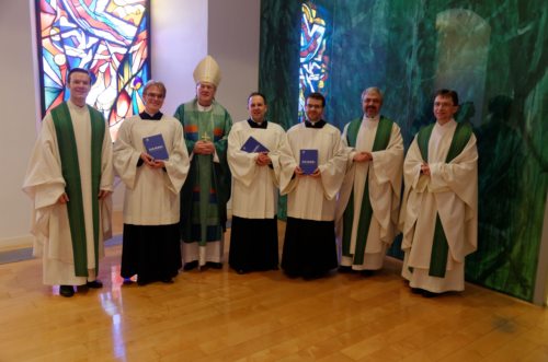 Regens MMag. Thorsten Schreiber, MA; Luca Fian; Bischof Dr. Alois Schwarz; Josef Opetnik; MMag. Dr. Piotr Karaś; Spiritual P. Dr. Thomas Neulinger SJ, Subregens MMag. Dr. Richard Pirker (© Foto: Priesterseminar / Weiss) Regens MMag. Thorsten Schreiber, MA; Luca Fian; Bischof Dr. Alois Schwarz; Josef Opetnik; MMag. Dr. Piotr Karaś; Spiritual P. Dr. Thomas Neulinger SJ, Subregens MMag. Dr. Richard Pirker (© Foto: Priesterseminar / Weiss)