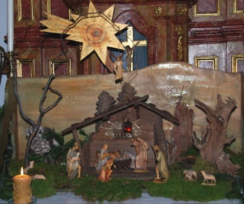 Krippe in der Pfarrkirche in Gallizien/Jaslice v farni cerkvi v Galiciji (© Foto: Klaus Jähnisch) Krippe in der Pfarrkirche in Gallizien/Jaslice v farni cerkvi v Galiciji (© Foto: Klaus Jähnisch)