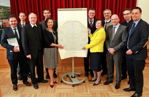 v.l.n.r.: Hubert Sollbauer, Werner Häfele, Bischof Alois Schwarz, Irmgard Groier, James Gredler, Rudolf Dörflinger, Ilse Marie Wieser, Hans Mikl, Robert Leichs, Michael Golavcnik, Werner Sattlegger (© Foto: Eggenberger) v.l.n.r.: Hubert Sollbauer, Werner Häfele, Bischof Alois Schwarz, Irmgard Groier, James Gredler, Rudolf Dörflinger, Ilse Marie Wieser, Hans Mikl, Robert Leichs, Michael Golavcnik, Werner Sattlegger (© Foto: Eggenberger)