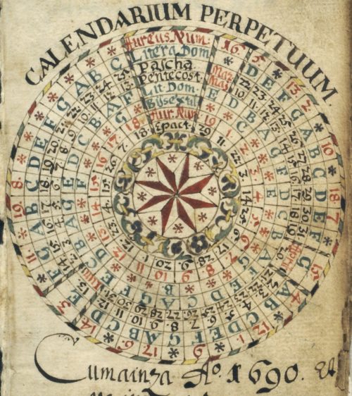 Ewiger Kalender (julianisch) von 1690 - Graubünden CH (© Foto: CC - Wikicommons - Andri)