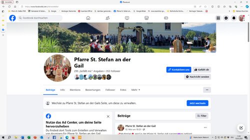 Facebook-Seite der Pfarre St. Stefan. (Bild: P.St.). Facebook-Seite der Pfarre St. Stefan. (Bild: P.St.).