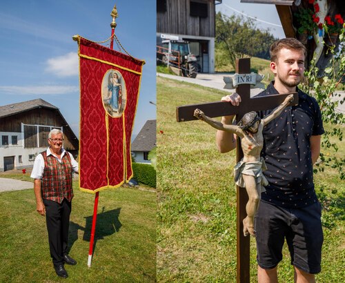 Fahne- und Kreuzträger<br />
Foto: Anton Wieser
