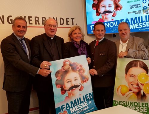 Präsentieren das Programm der Familienmesse: Hallegger, Schwarz, Mathiaschitz, Benger, Bickelhaupt (v. l:) (© Foto: Pressestelle ) Präsentieren das Programm der Familienmesse: Hallegger, Schwarz, Mathiaschitz, Benger, Bickelhaupt (v. l:) (© Foto: Pressestelle )