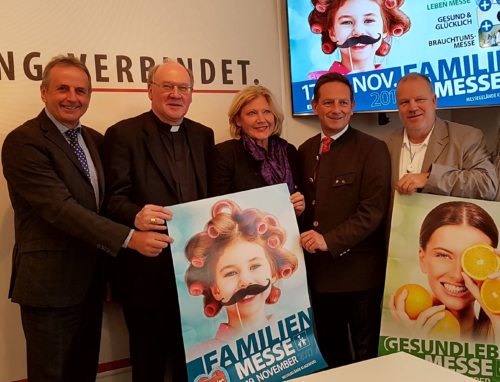 Präsentieren das Programm der Familienmesse: Hallegger, Schwarz, Mathiaschitz, Benger, Bickelhaupt (v. l:) (© Foto: Pressestelle )