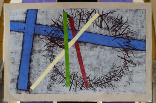 Ausschnitt aus dem Fastentuch in der Stadtpfarrkirche St. Markus in Wolfsberg (© Foto: Mag. Bernhard Wagner).