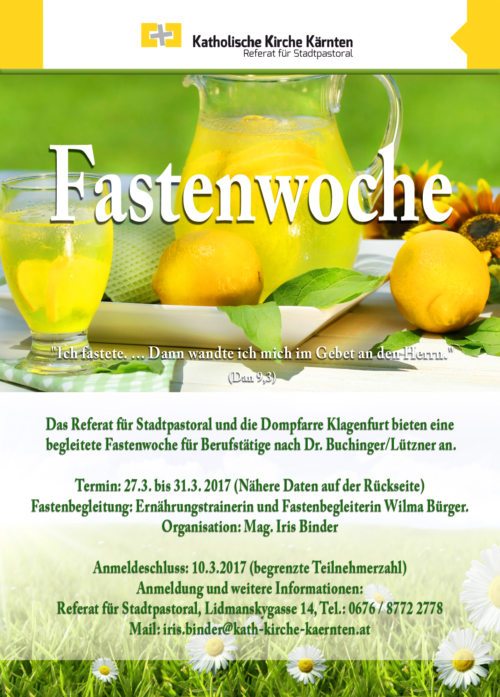 Einladung zur Fastenwoche (© Foto: Stadtpastoral)