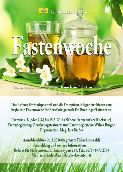 Einladung zur Fastenwoche. (© Foto: Stadtpastoral)