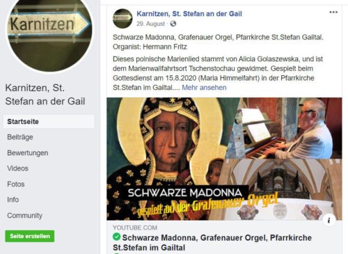 Foto auf der Facebook-Seite von Karnitzen, St. Stefan an der Gail (© Michaela Fritz). Foto auf der Facebook-Seite von Karnitzen, St. Stefan an der Gail (© Michaela Fritz).