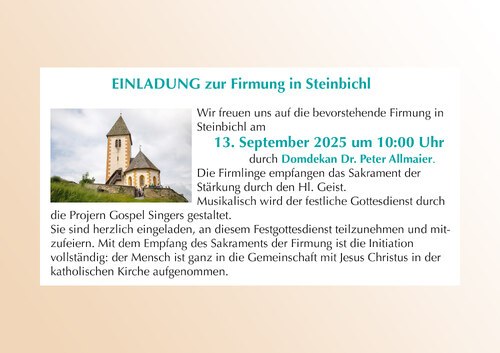 Einladung zur Firmung<br />
Montage: Anton Wieser