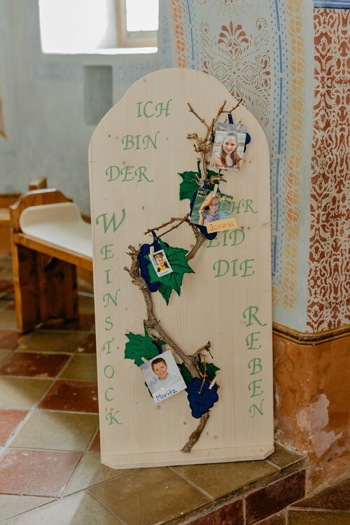 Das Motto unserer heurigen Erstkommunion<br />
Foto: Melanie Mauerer