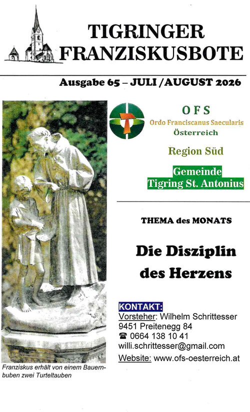 Cover Franzikusbote Juli/August 2026<br />
Christine Walder