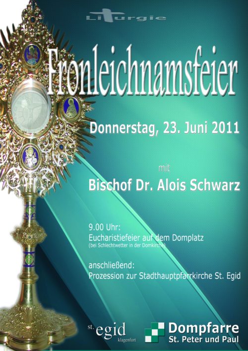 Einladung zur Fronleichnamsfeier. (© Foto: Dompfarre)