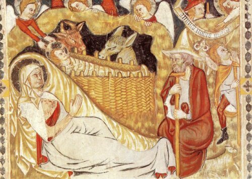 “Geburt Christi“, gotische Fresken, Vorhalle Gurker Dom, um 1340; Foto: R. Schiestl “Geburt Christi“, gotische Fresken, Vorhalle Gurker Dom, um 1340; Foto: R. Schiestl
