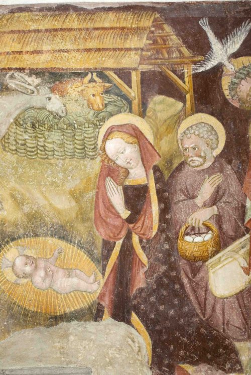 Darstellung der Geburt Christi in der Propsteikirche Tainach/Tinje, Umkreis Erasmus und Christophorus von Bruneck, bez. 1423 (© Foto: Prof. Heinz Ellersdorfer) Darstellung der Geburt Christi in der Propsteikirche Tainach/Tinje, Umkreis Erasmus und Christophorus von Bruneck, bez. 1423 (© Foto: Prof. Heinz Ellersdorfer)