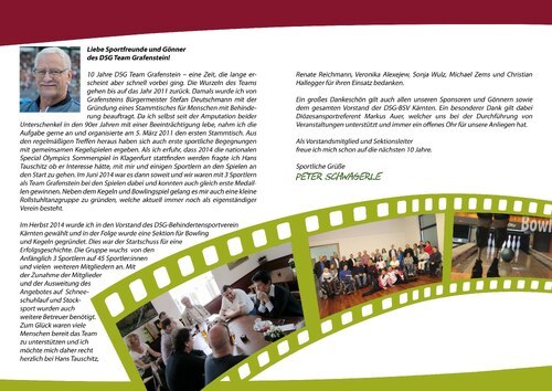 Geschichte und Grußworte Peter Schwagerle Geschichte und Grußworte Peter Schwagerle