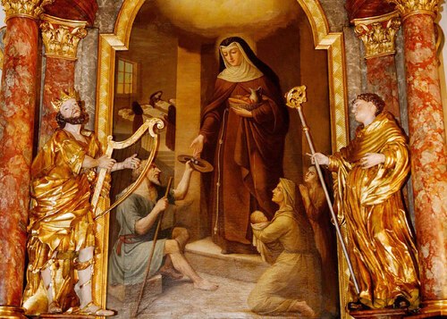 Darstellung der Heiligen Elisabeth in der Klagenfurter Elisabethinen-Kirche - (Foto: © Elisabethinen-Krankenhaus Klagenfurt / Thomas Hude) Darstellung der Heiligen Elisabeth in der Klagenfurter Elisabethinen-Kirche - (Foto: © Elisabethinen-Krankenhaus Klagenfurt / Thomas Hude)