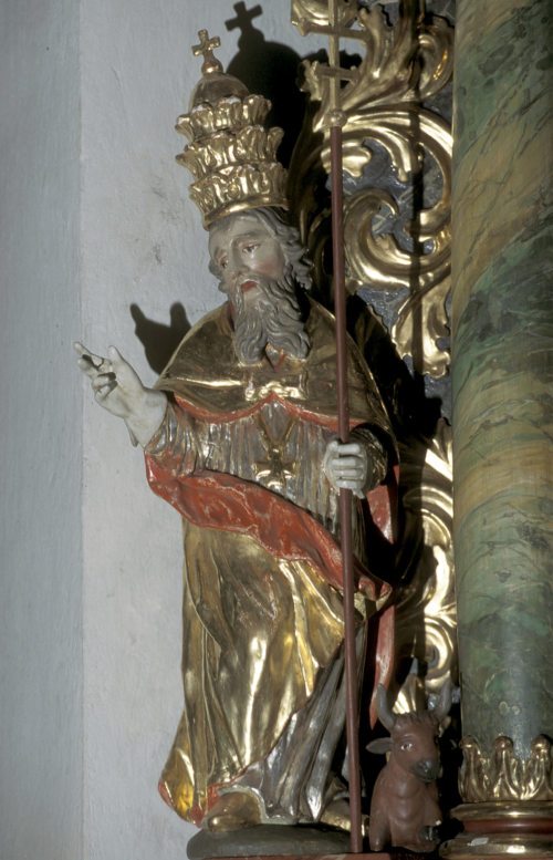 Hl. Silvester: Filialkirche hl. Nikolaus, Dellach, Pfarre St. Daniel im Gailtal, um 1720 (© Foto: Prof. Heinz Ellersdorfer)